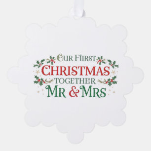 Papier-Schmuckkarte - Unser erstes Weihnachten Her Ornament Karte