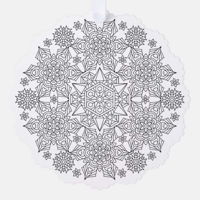 Papier-Schneeflocken-Farbseiten-Ornament Ornament Karte (Vorderseite)