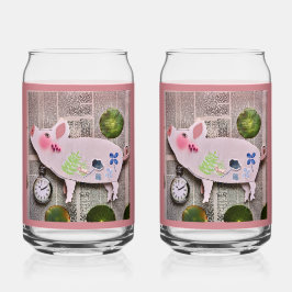 Papier-Schwein-Soda-Glas Dosenglas
