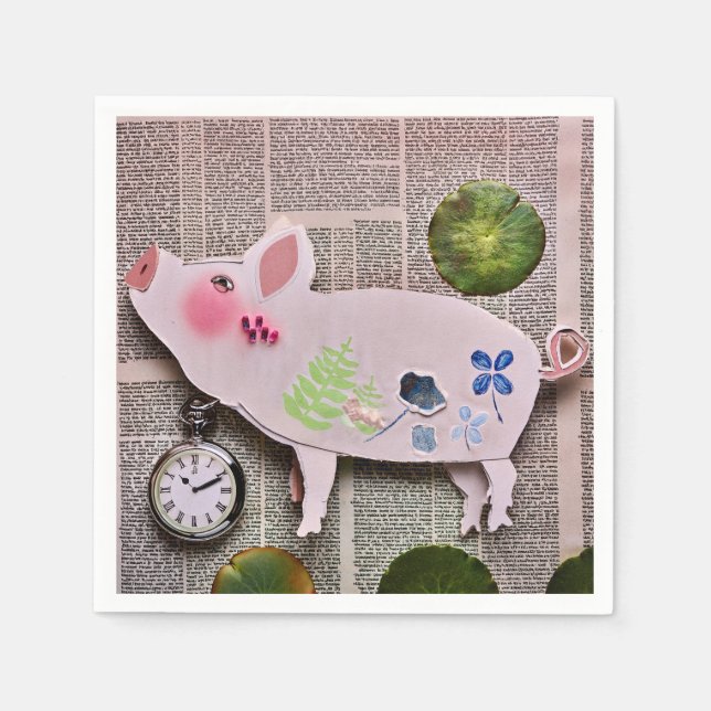 Papier-Schwein-Taschentuch Serviette (Vorderseite)