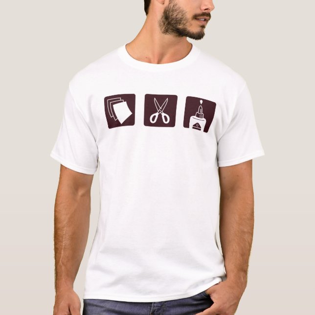 Papier Scissors Kleber T-Shirt (Vorderseite)