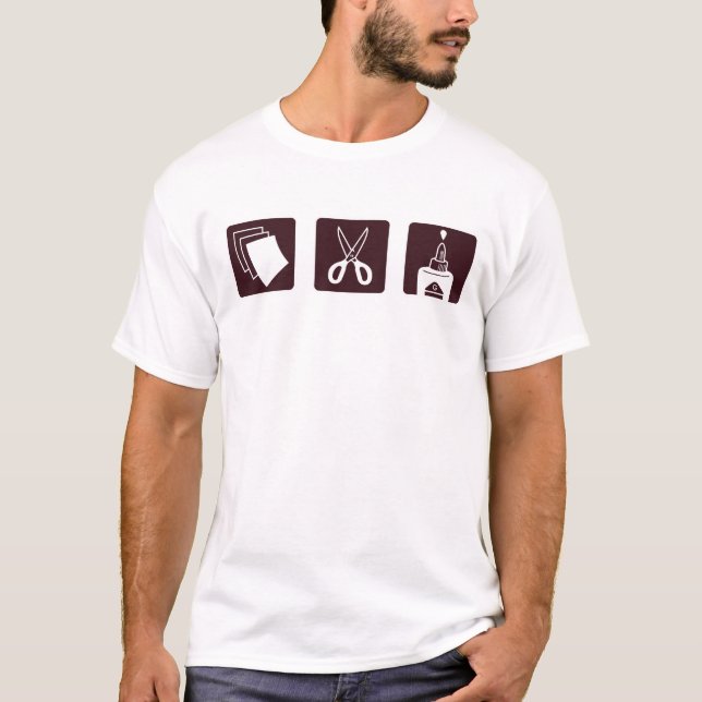 Papier Scissors Kleber T-Shirt (Vorderseite)