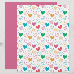 Papier scrapbook à motif de cœur coloré
