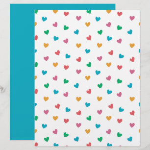 Papier scrapbook à motif de petits cœurs ludiques