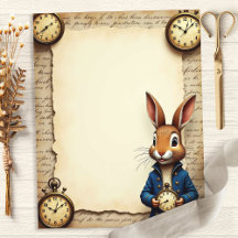 Papier scrapbook Alice Lapin et Montres de Poche