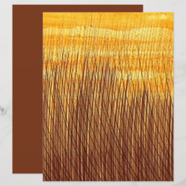 Papier scrapbook Champs orange marron aquarelle