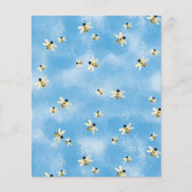 Papier scrapbook d'abeilles dans un ciel bleu (Devant)
