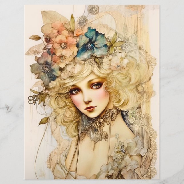 Papier scrapbook de charme victorien (Devant)