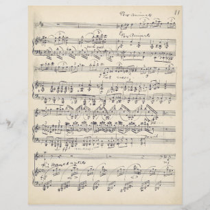 Papier Scrapbook de découpage manuscrit de musique vintag