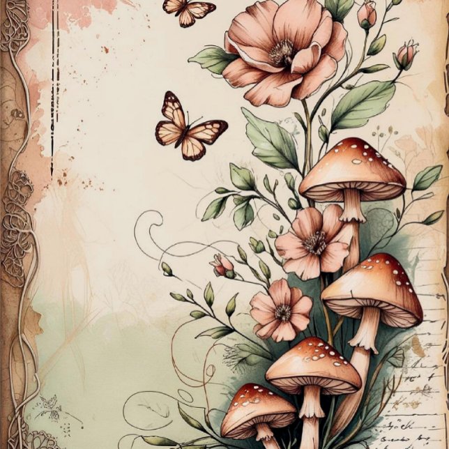 Papier scrapbook de murmures botaniques vintage (Créateur téléchargé)