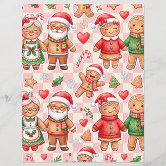 Papier scrapbook de Noël au gingembre à carreaux r