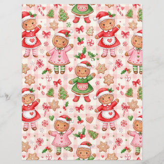 Papier scrapbook de Noël au pain d'épice à carreau