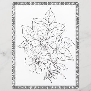 Papier scrapbook de page de coloriage florale élég