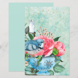 Papier scrapbook découpage à l'aquarelle d'oiseaux