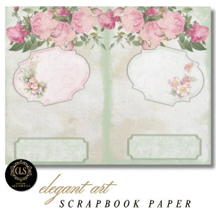 Papier scrapbook d'éphémère floral vintage #11