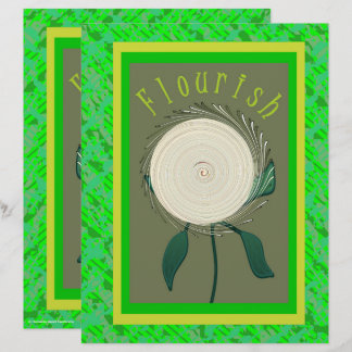 Papier scrapbook fleur verte Flourish 2 faces