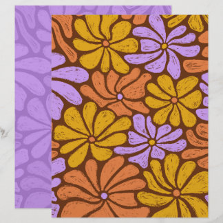 Papier scrapbook Fleurs Groovy