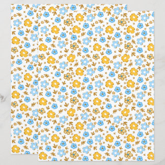 Papier scrapbook floral de printemps de campagne b