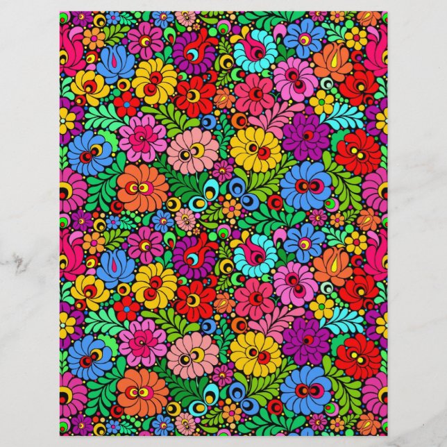 Papier scrapbook Floral Fiesta 21,59 cm x 27,94 cm (Devant)