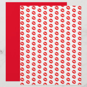 Papier scrapbook motif rouge à lèvres