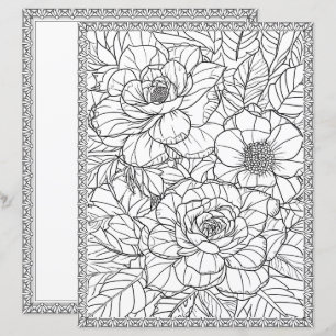 Papier scrapbook Page de coloriage floral élégant