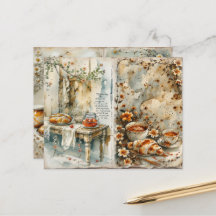 Papier scrapbook Thé Petit Déjeuner Vintage