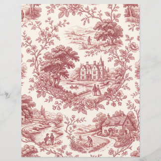 Papier scrapbook vintage toile de Bourgogne
