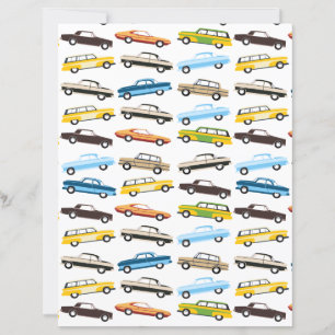 Papier scrapbook Voitures Anciennes