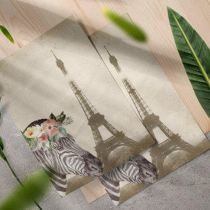 Papier Scrapbook Zebra & Tour Eiffel