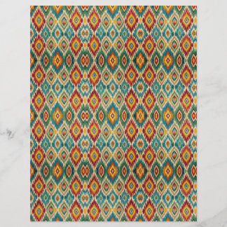 Papier scrapbooking Boho Ikat – Jaune moutarde et 