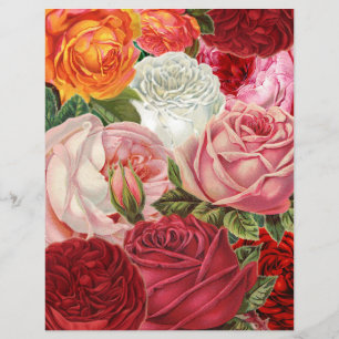 Papier scrapbooking collage de roses de chou victo