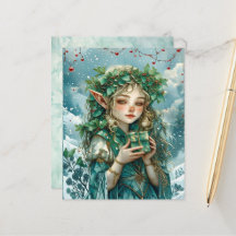 Papier scrapbooking de Noël Princesse Elf