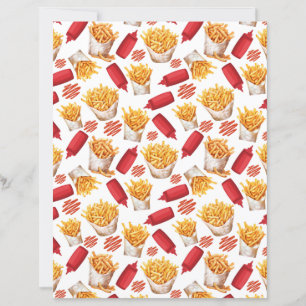 Papier scrapbooking Ketchup & Frites