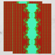Papier scrapbooking Noël Fractal Rouge & Vert