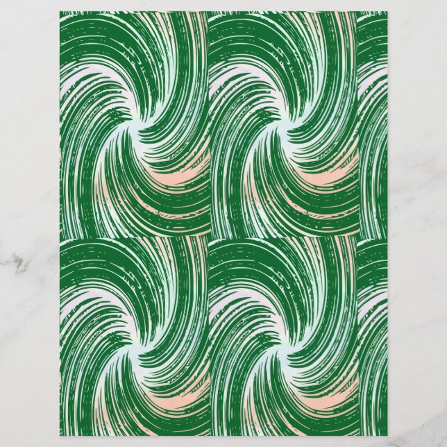 Papier scrapbooking tourbillon vert (Devant)