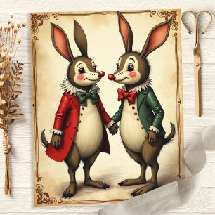 Papier scrapbooking vintage lapins Alice