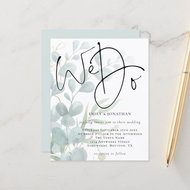 Papier Script budgétaire Nous faisons Eucalyptus Faire-pa (Devant/Arrière en situation)