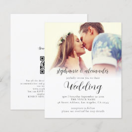 Papier Script élégant budget QR Code photo Mariage Invita