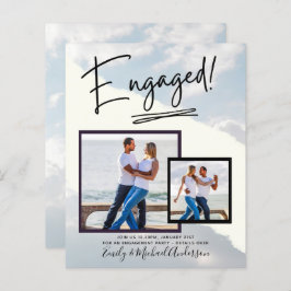 Papier SCRIPT FIANÇAILLES DE PHOTO BUDGET Faire-part Invi