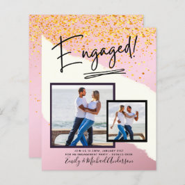 Papier SCRIPT FIANÇAILLES DE PHOTO BUDGET Faire-part Invi