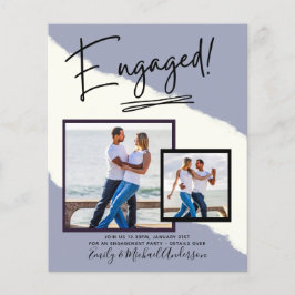 Papier SCRIPT FIANÇAILLES DE PHOTO BUDGET Faire-part Invi