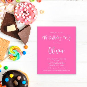 PAPIER   Script Hot Pink 10. Geburtstagsparty