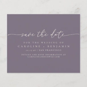 Papier Script minimal foncé violet du budget Enregistrer 