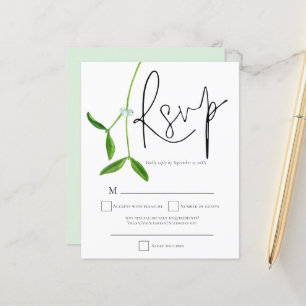 Papier Script Mistletoe Budget Noël Mariage RSVP