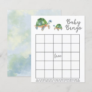 Papier Sea Watercolor Turtles - Baby shower jeu de bingo