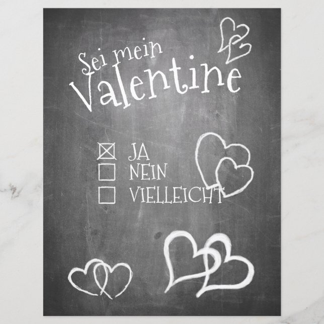 Papier Sei mein Valentine (Devant)