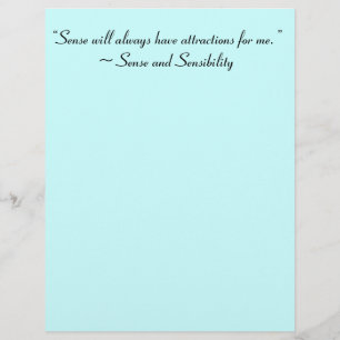 Papier Sense Me Attirera Toujours Jane Austen Citation