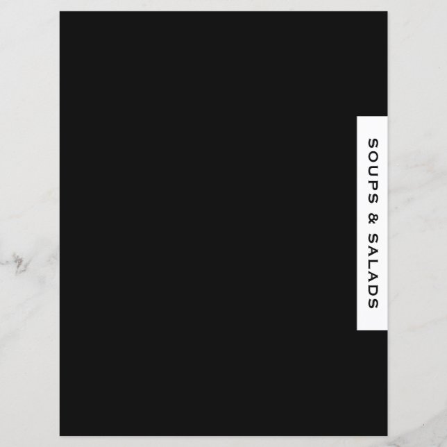 Papier Séparateur de recettes | Soupes & Salades | Noir & (Devant)