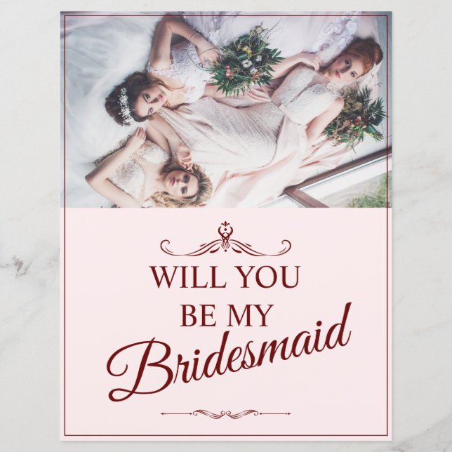 Papier Serez-Vous Ma Femme D'Accueil ? Trois Bridesmaitre (Devant)