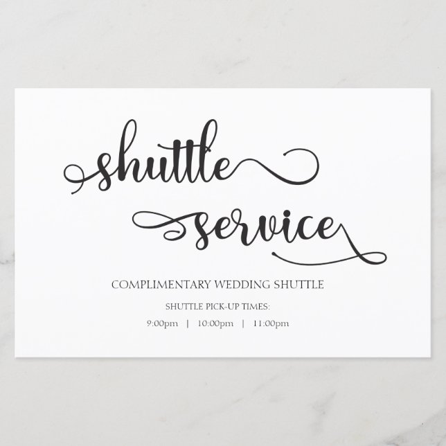 Papier Service de navette Mariage noir blanc (Devant)